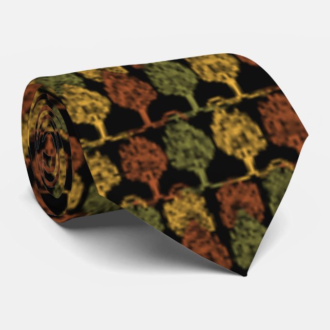 Fall Colour Trees Tie (Rolled)