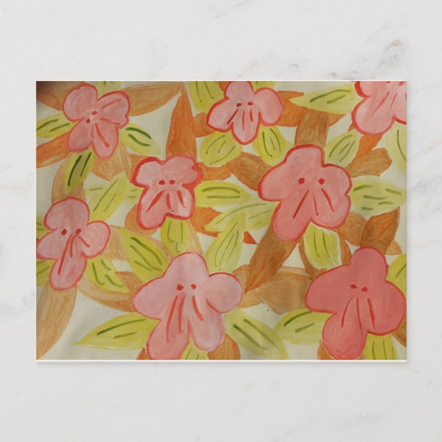 Fall Coloured Flowers Postcard (Front)