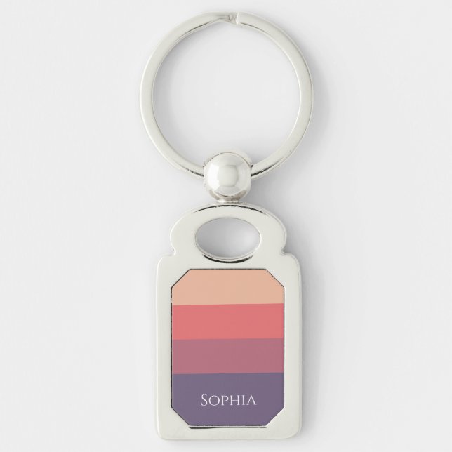 Fall Coloured Stripes- Acrylic Keychain (Front)