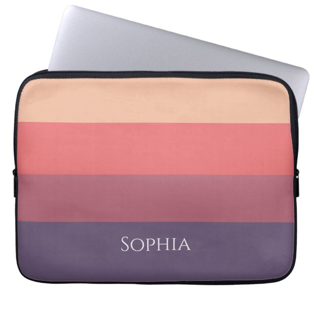 Fall Coloured Stripes- Laptop Sleeve (Front)