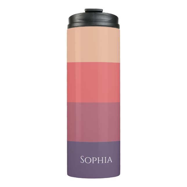 Fall Coloured Stripes-Sip in Style This Autumn- Thermal Tumbler (Front)