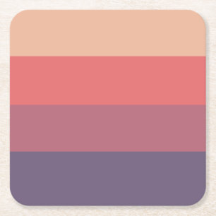 Fall Coloured Stripes- Square Paper Coaster