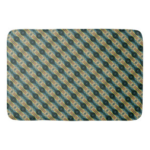 Fall Colourful Abstract Leaf Art Green Yellow Brow Bath Mat