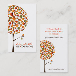 Fall Colourful Leaves Autumn Pop Tree Nature Business Card