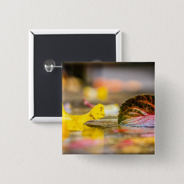 Fall colours 2 inch square button (Front & Back)