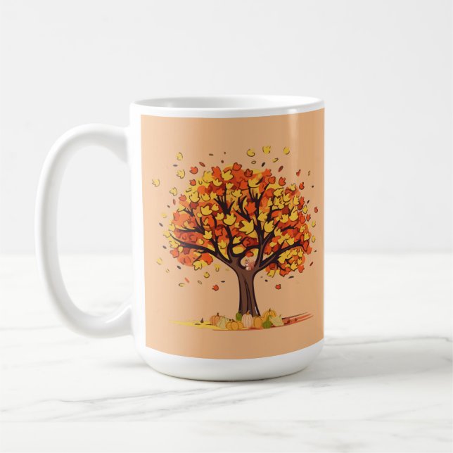 Fall Colours and Falling Leaves Coffee Mug (Left)