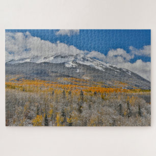 Fall Colours Aspens &    Rocky Mountains, Colorado Jigsaw Puzzle
