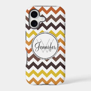 Fall Colours, Browns Chevron Monogram iPhone 5 cas