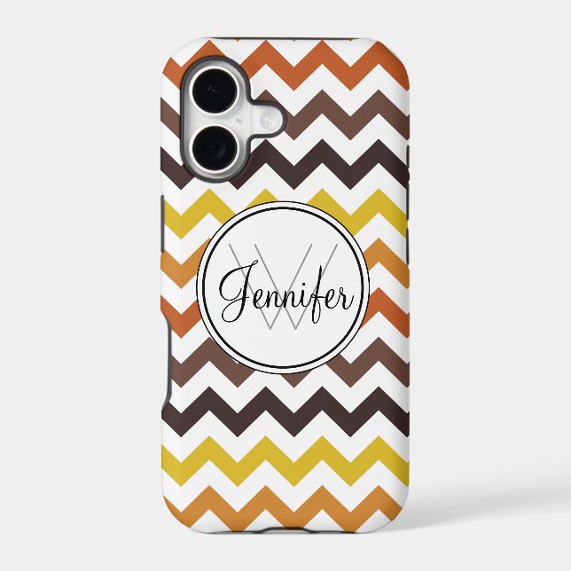 Fall Colours, Browns Chevron Monogram iPhone 5 cas (Back)