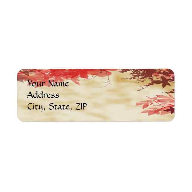 Fall Colours: Burgandy and Red Branches on Ecru (Front)