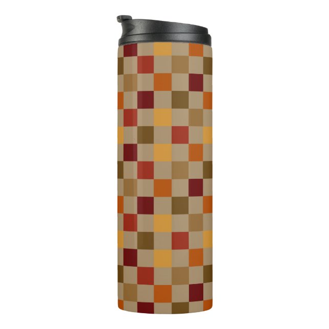 Fall Colours Chequered Thermal Tumbler (Rotated Right)