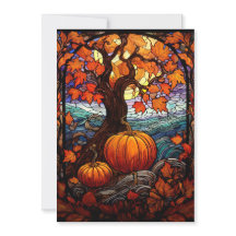 Fall Colours Custom Thanksgiving Flat Holiday Card