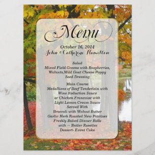Fall Colours Custom Wedding Menu