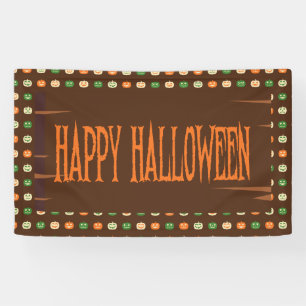 Fall Colours Halloween Pumpkin Pattern Banner