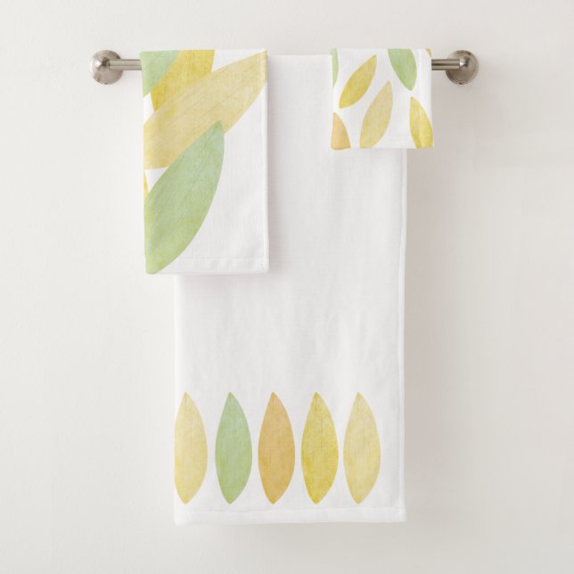 Fall Colours Leafs Pattern Bath Towel Set (Insitu)