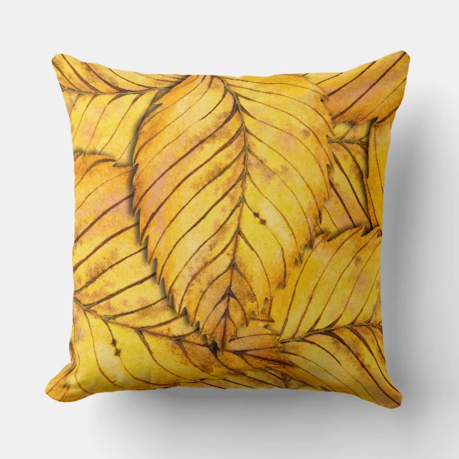 Fall Colours Leafs Pattern Throw Pillow (Front)