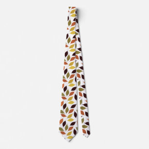 Fall Colours Leafs Pattern Tie