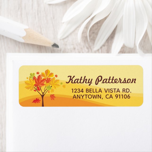 Fall Colours Leaves Return Address Label (Insitu)