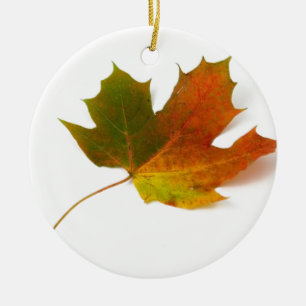 Fall Colours Maple Leaf Ceramic Ornament