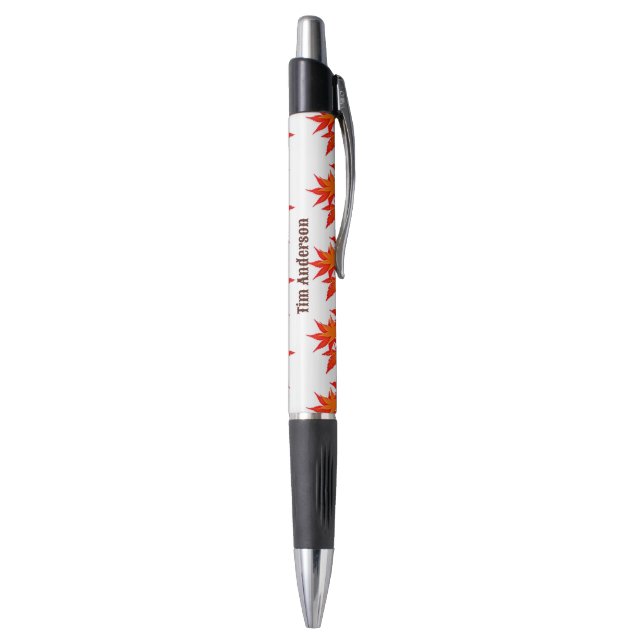 Fall Colours Maple Leaves Orange Vibrant Pen (Bottom (Vertical))