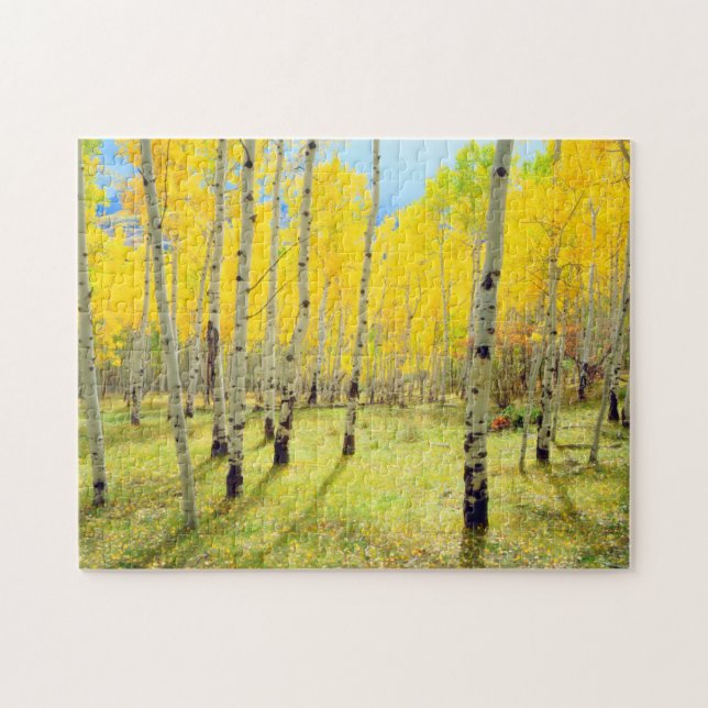 Fall colours of Aspen trees 4 Jigsaw Puzzle (Horizontal)