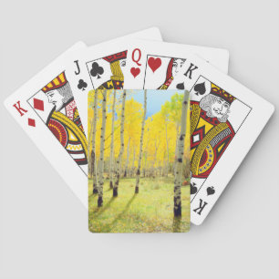 Fall colours of Aspen trees 4 Playing Cards