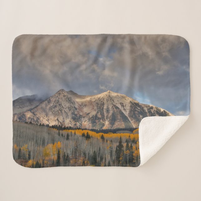 Fall Colours of Aspens, Keebler Pass Sherpa Blanket (Front (Horizontal))