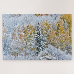 Fall Colours of Aspens & Snow Keebler Pass Jigsaw Puzzle