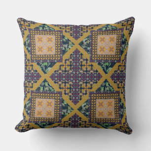 Fall Colours   Paisley, Leaves and Berries Throw Pillow