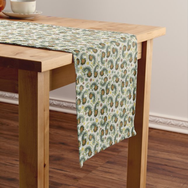 Fall Colours Paisley Table Runner (In Situ)