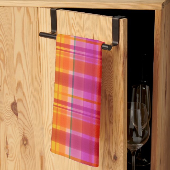 Fall Colours Plaid Kitchen Towel (Thirds Fold)