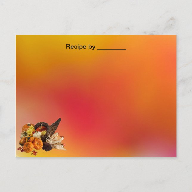 Fall Colours Recipe Custom Card (Front)