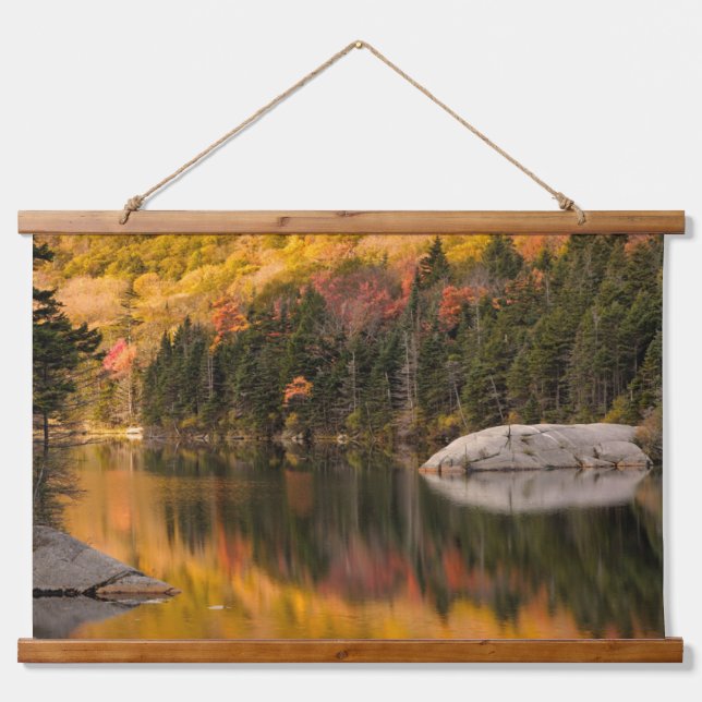 Fall Colours Reflected on Beaver Pond Hanging Tapestry (Front)