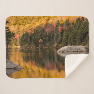 Fall Colours Reflected on Beaver Pond Sherpa Blanket
