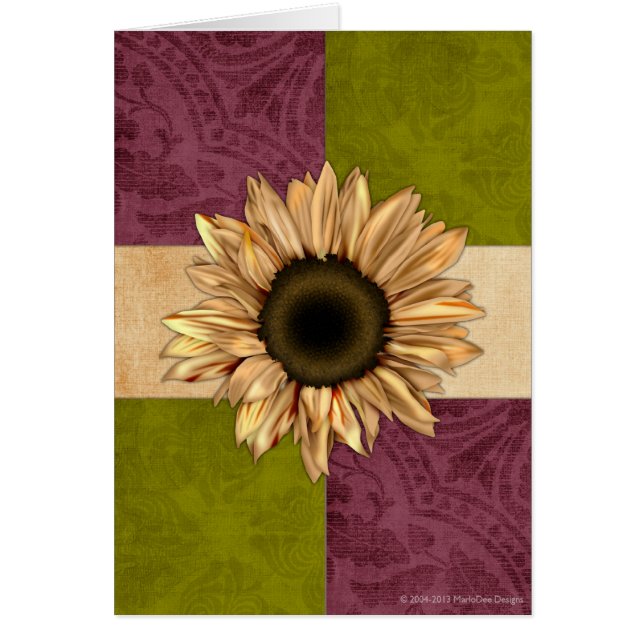Fall Colours Sunflower Blank Greeting Card (Front)