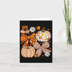Fall Coquette Bow Fall Pumpkin Thanksgiving Women  Card