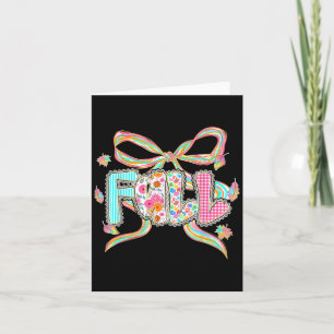 Fall Coquette Bow Pumpkin Thanksgiving Autumn Leav Card