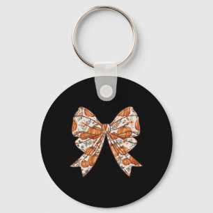 Fall Coquette Bow Vintage Fall Pumpkin Thanksgivin Keychain