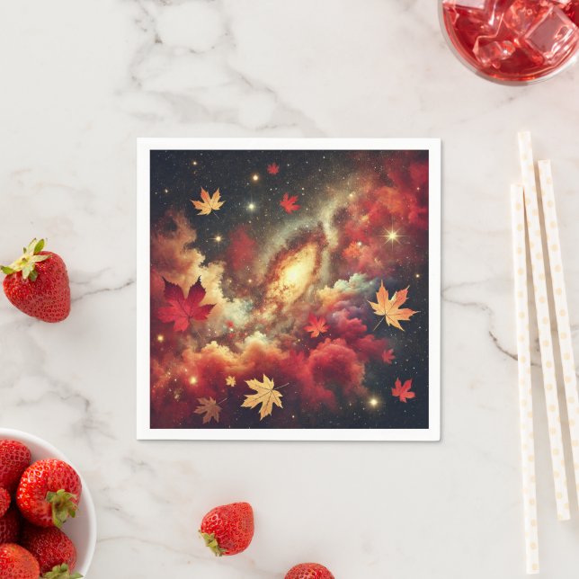 Fall Cosmic Cloudy Nebula Découpage Napkins (Insitu)