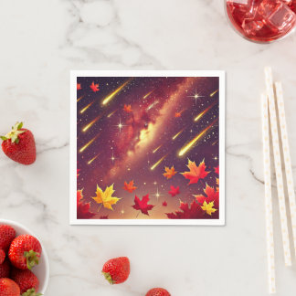 Fall Cosmic Meteor Shower Découpage Napkins