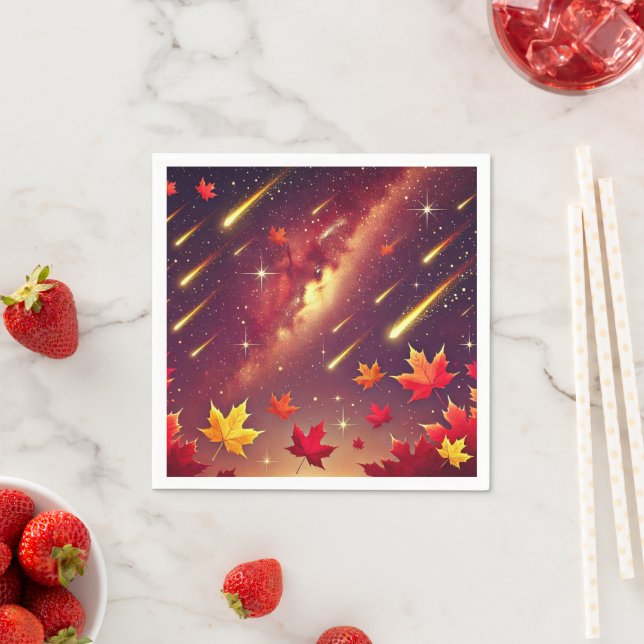Fall Cosmic Meteor Shower Découpage Napkins (Insitu)