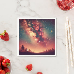 Fall Cosmic Milky Way Galaxy Découpage Napkins