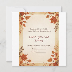Fall Cottage Wedding Save The Date