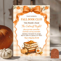 Fall Cozy Pumpkin Book Club invitation