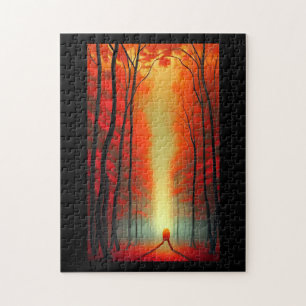 Fall creature in alien land camouflage foliage jigsaw puzzle
