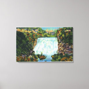 Fall Creek Gorge View, Ithaca Falls Scene Canvas Print