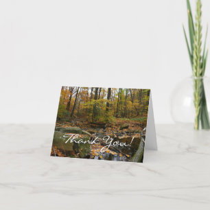 Fall Creek with Reflection at Laurel Hill Park Thank You Card