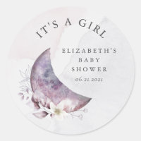 fall crescent moon baby shower It's a Girl