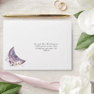 fall crescent moon pre addressed wedding Envelope