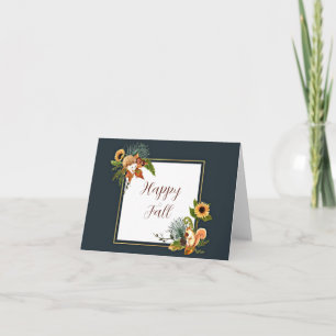 Fall critters and nature with customizable text note card
